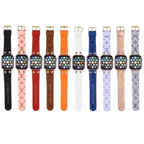 Louis Vuitton Leather Apple Watch Band for Series 1/2/3/4/5/6/7/8/9/10/Ultra2Apple Watch Series5/6/7/8/9/10/Ultra2 Sport Loop Strap Band Luxurious Leather Apple Watch 10 9 8 BandInspired