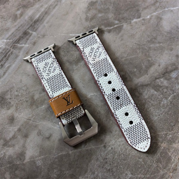 Louis Vuitton Leather Apple Watch Band for Series 1/2/3/4/5/6/7/8/9/10/Ultra2apple Watch 10 9 8 Band 38mm / 40mm / 41mm / 42mm / 44mm / 45mm/49mmCustom Leather apple Watch 10 9 8 BandLuxury Designer Classic Monogram Apple Watch10/9 Band